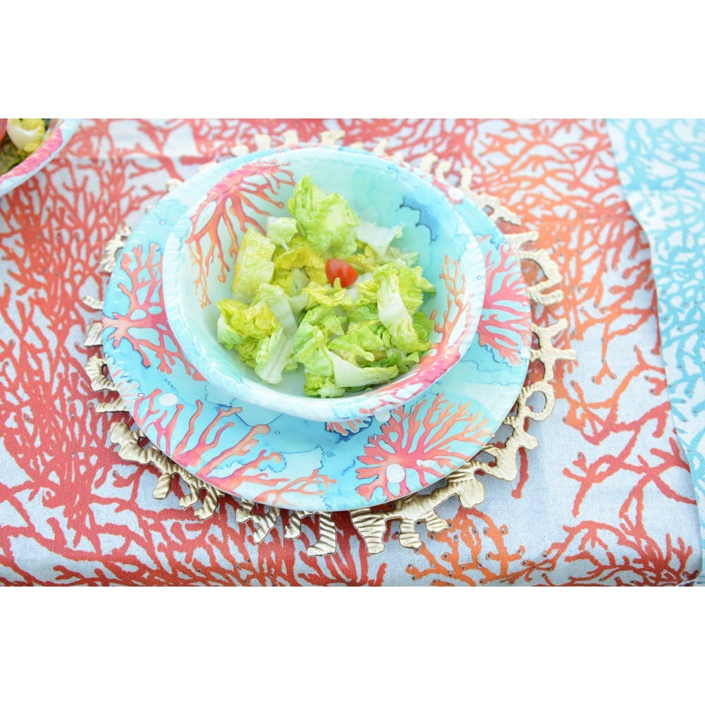 AULICA – Großhandel Essteller – Tiefer Teller aus korallenrotem Melamin 20x20x5,5cm1