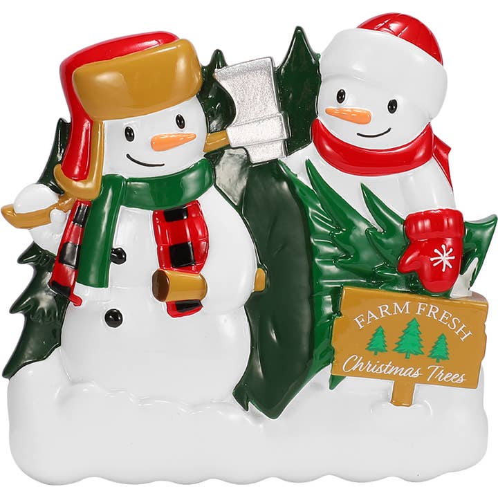 Christmas Tree Farm Schneemann-Familie, personalisierbar für den Großhandel von PolarX Ornaments