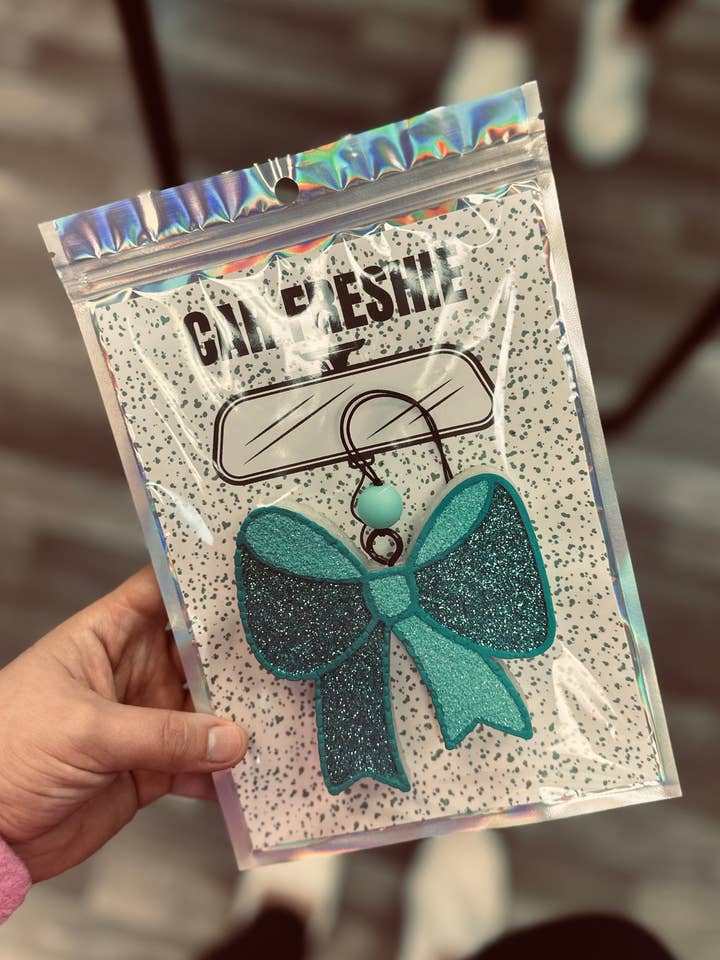 Bow (Teal + Mint) || Car Freshie for wholesale by Rustic Wagon Wholesale