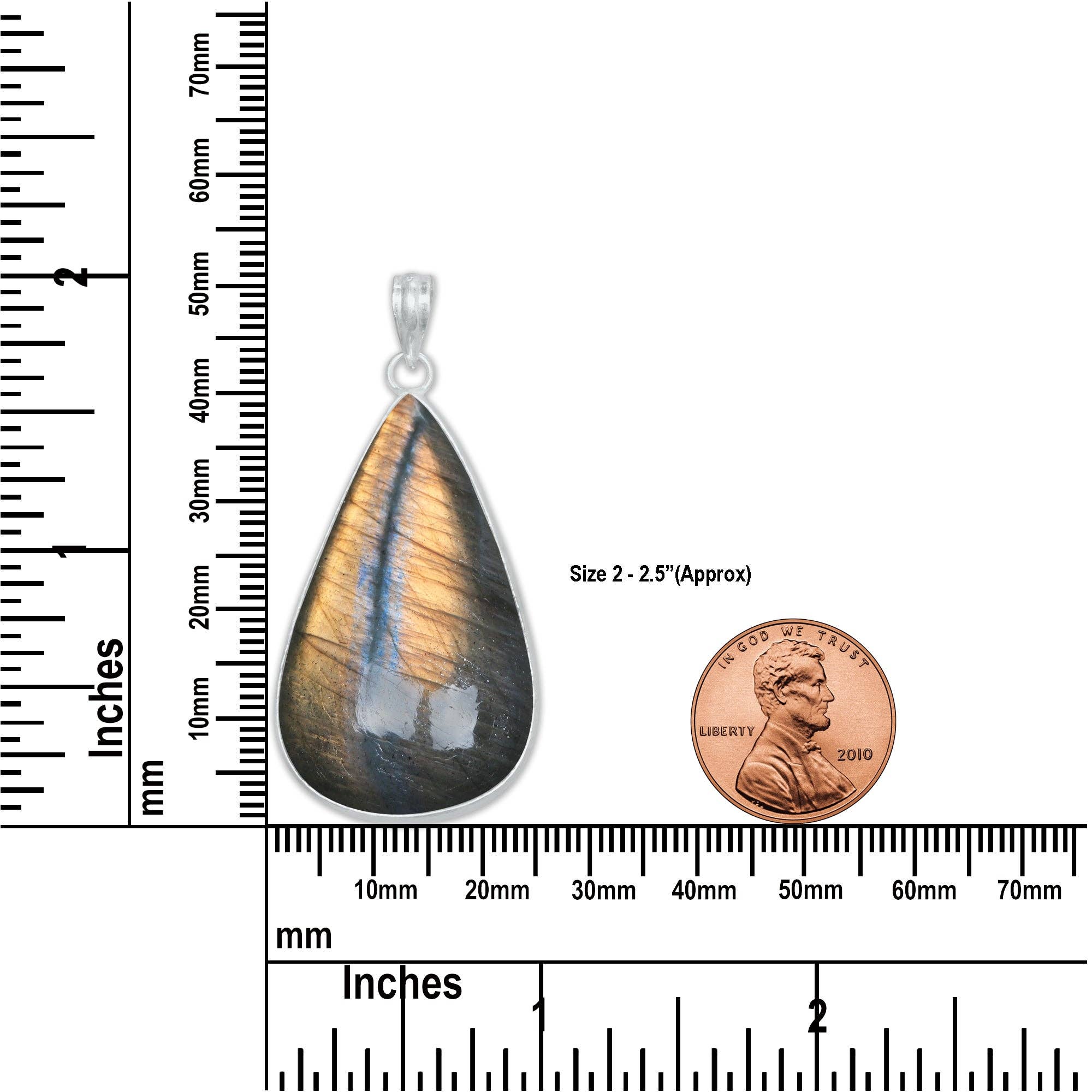 Handmade Jewels - Wholesale Individual Charm/Pendant - Labradorite Minimalist Pendants -  Handmade, Silver-Plated Brass, Wholesale2