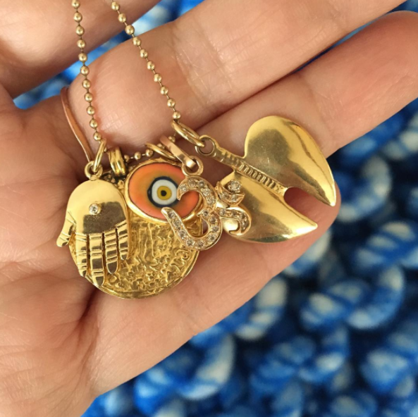Juju Supply Co. - Wholesale Pendant/Charm Necklace - Orange Protection JuJu Eye in 24K Gold1