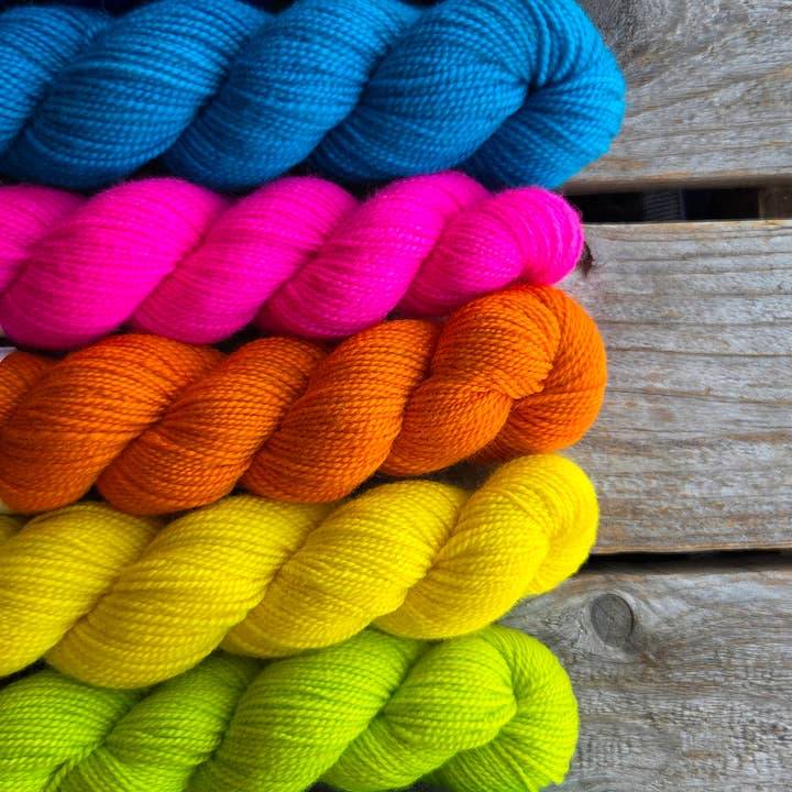 KPM Fluorescent Solid Colour Family for wholesale by Koigu Wool Designs