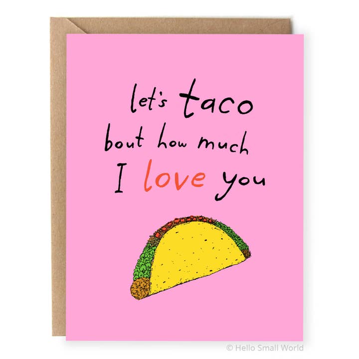 Carte d'amour Taco pour la vente par Hello Small World