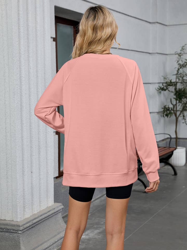 Lovesoft - Wholesale Sweatshirt – Women's - Women’s Solid Crewneck Sweatshirt, Ribbed Casual Pullover3