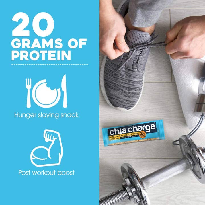 Chia Charge - Vente Barres de céréales - Barre croustillante protéinée — Vegan — 20 g de protéines/barre de 60 g x 10 unités2