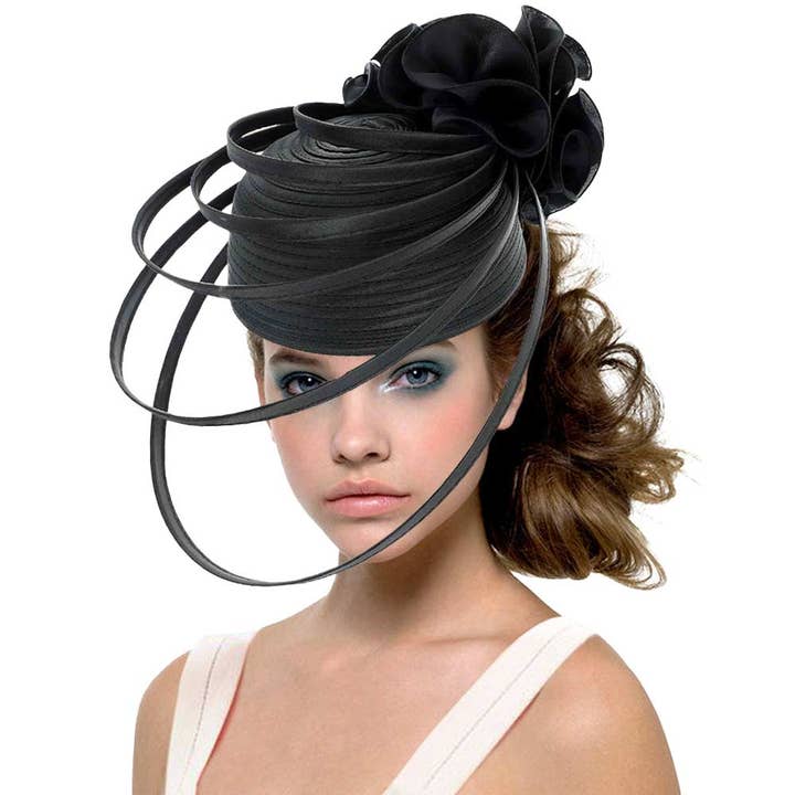 Fabric Pointed Elastic String Dressy Hat for wholesale by Madeline Love