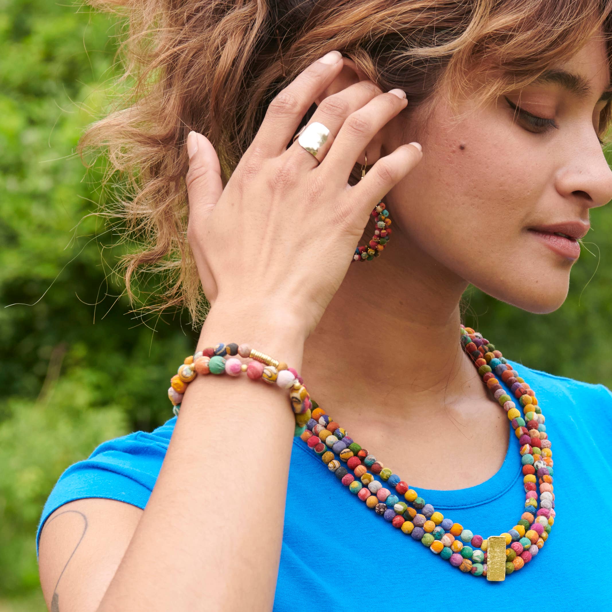 WorldFinds – wholesale Beaded bracelet – Kantha Sonnet Bracelet4