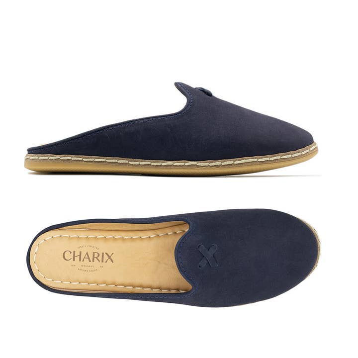 Navy Suede Mules - Women's for wholesale by Charix