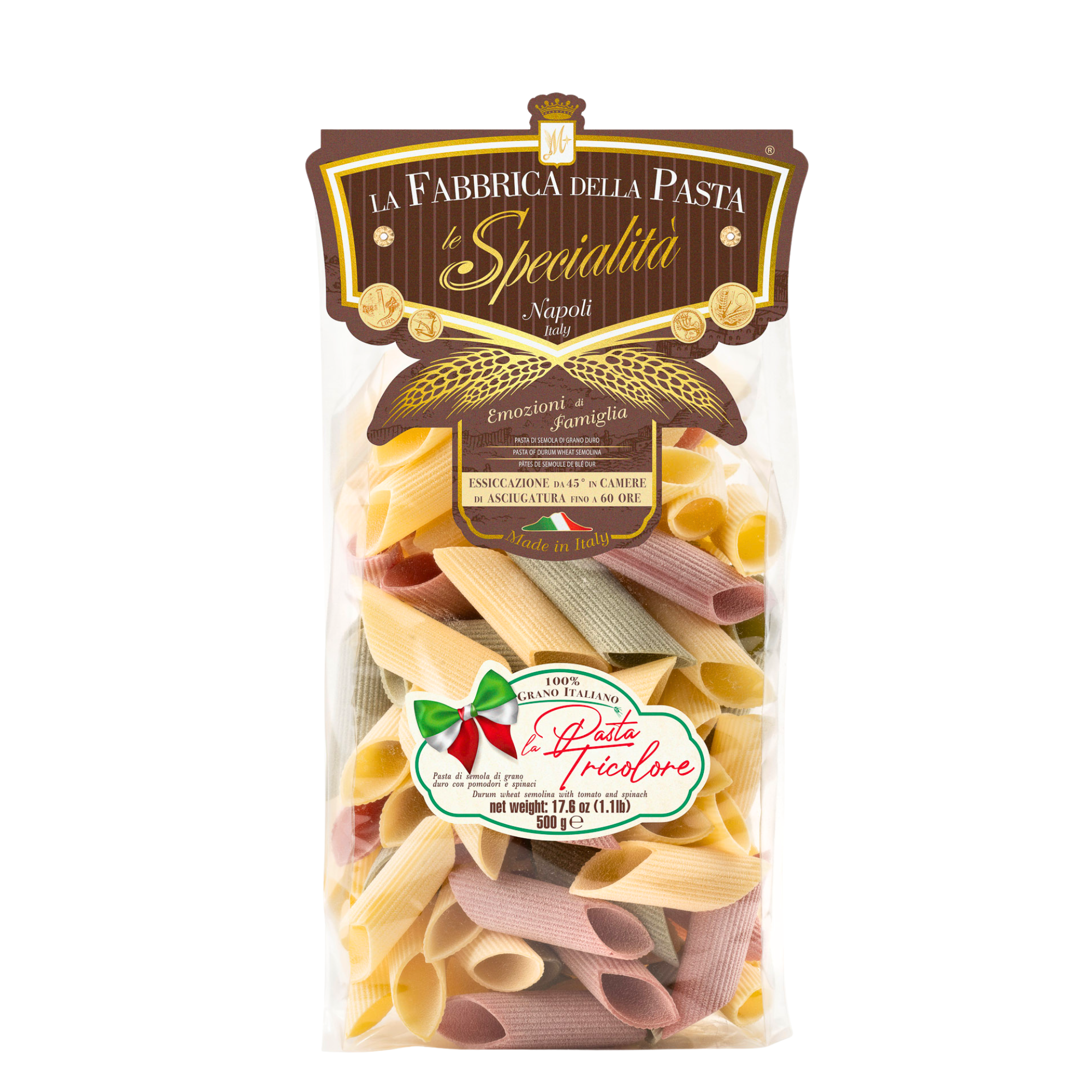 La Fabbrica della Pasta di Gragnano - Wholesale Pasta - Rigatoni Ca Pont Tricolore 500g0