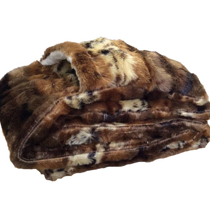 Duke Imports - Wholesale Scarf - Women's - "Leopard Stripe" Faux Fur Pocket Scarf3
