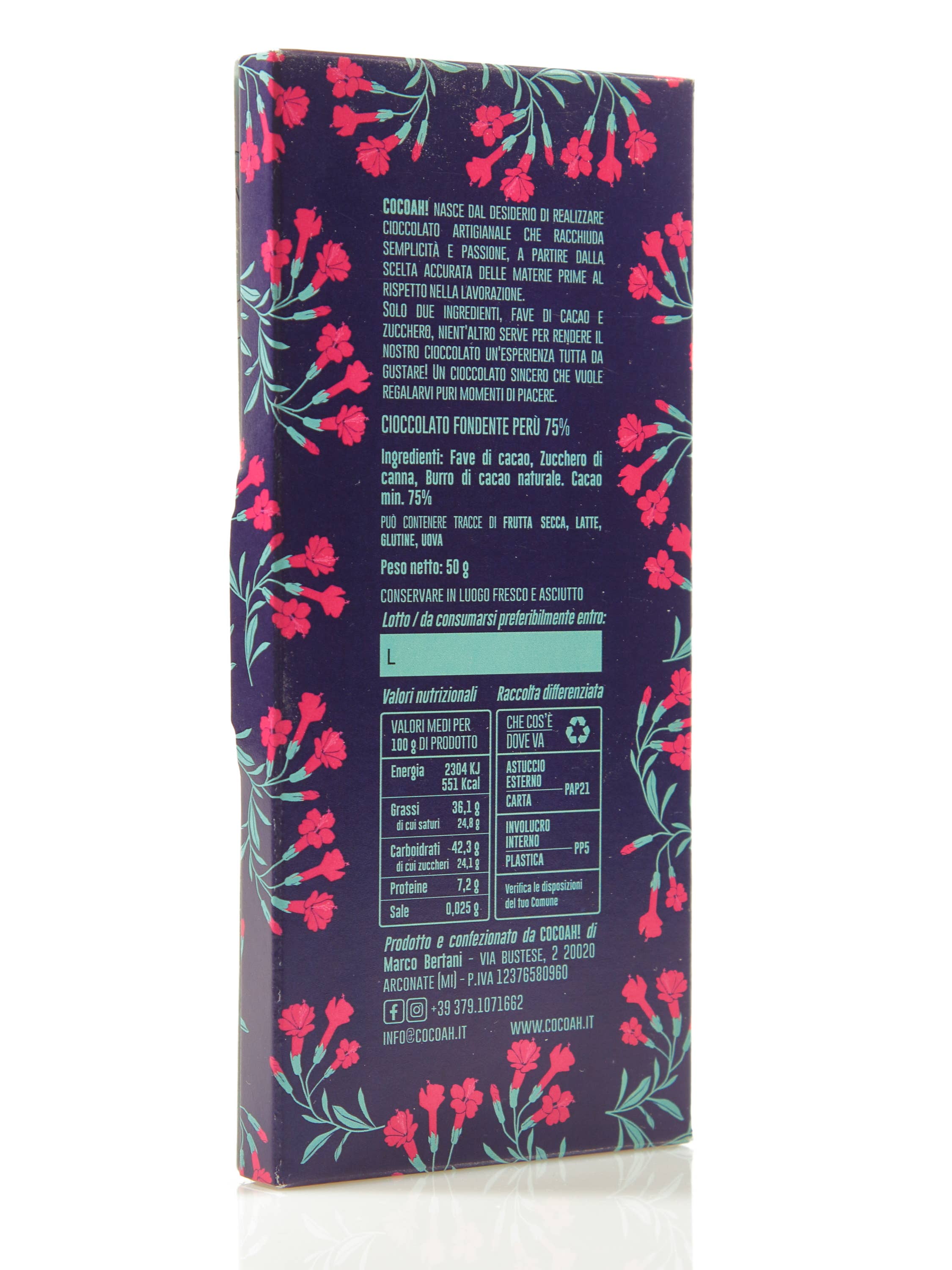 Cocoah! - Vendita all'ingrosso Cioccolato - Tavoletta di Cioccolato Fondente Perù 75%1