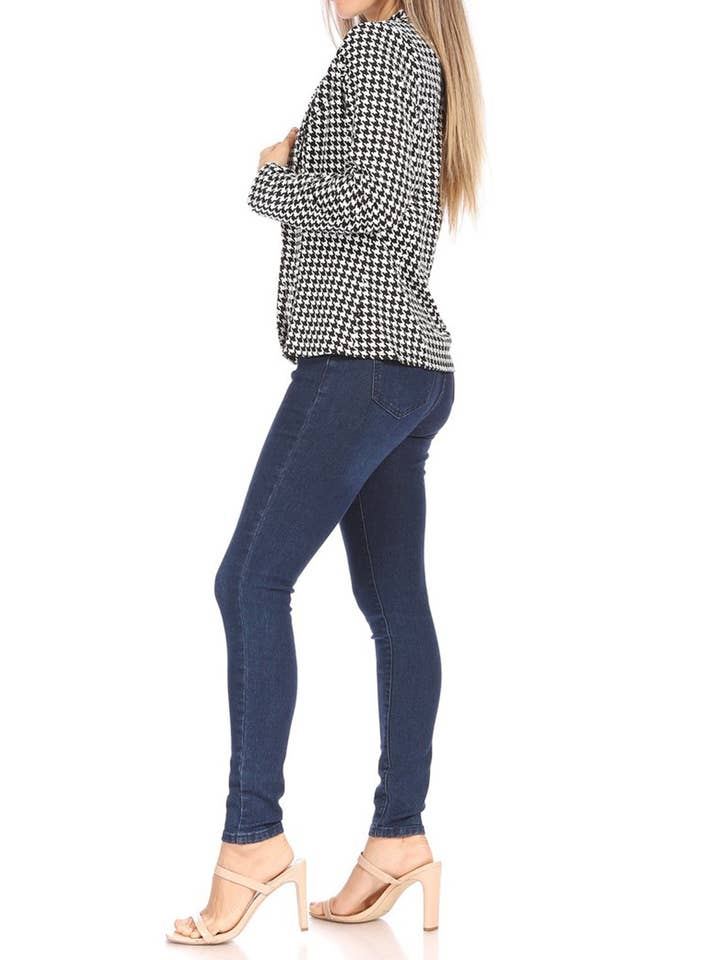 MOA COLLECTION - Wholesale Blazer - Women's - Women's Casual Print Fitted Open Front Blazer Jacket47