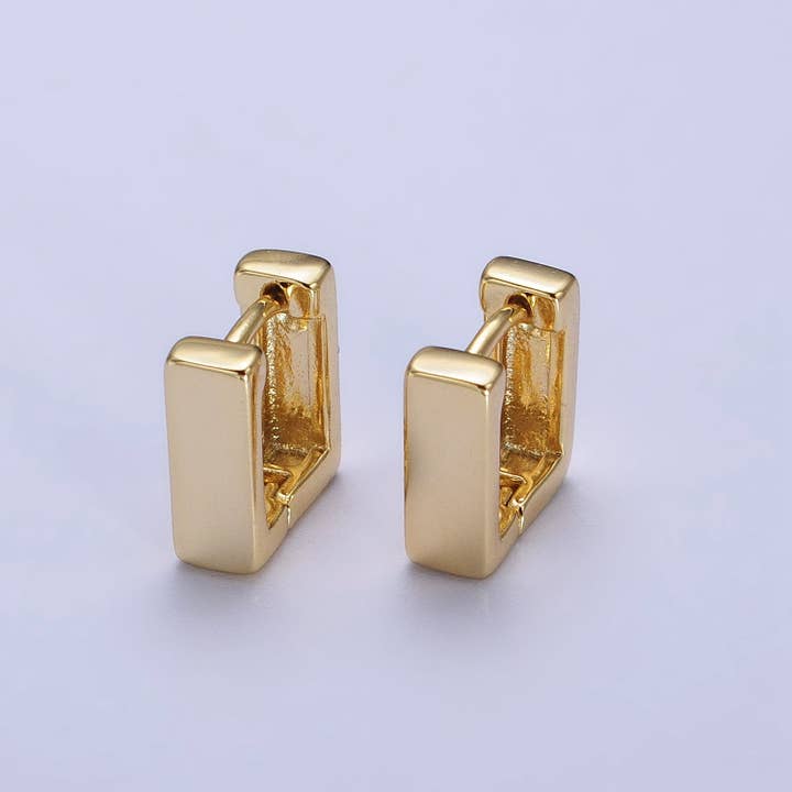 Aim Eternal - Wholesale Huggie Earrings - Gold Filled 10mm Mini Square Cartilage Huggie Hoop Earrings