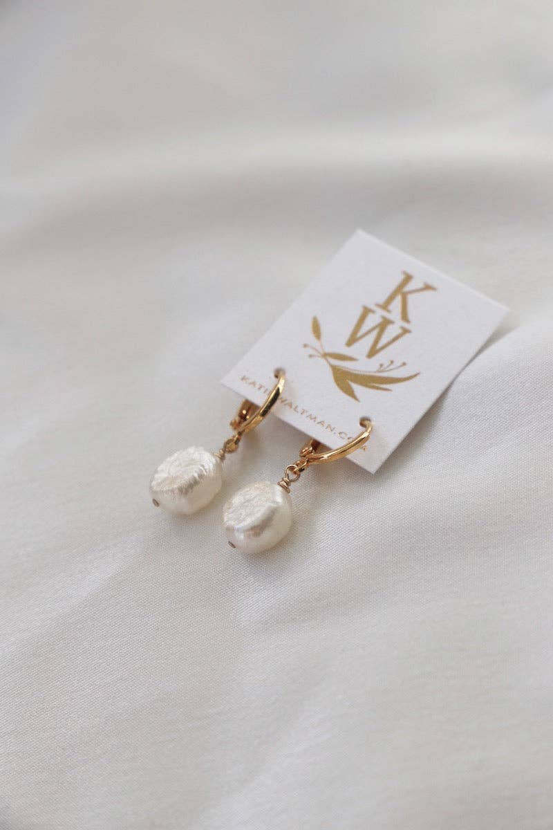 Katie Waltman Jewelry - Wholesale Huggie Earrings - KESHI PEARL NUGGET HUGGIES2