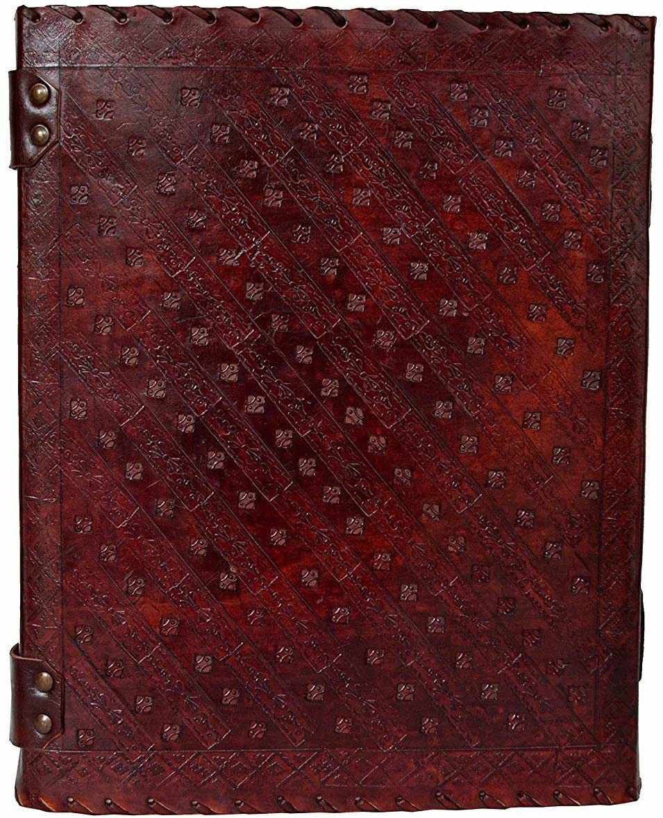 Tuzech Leather - Wholesale Journal/Diary - Seven Chakra Leather Journal – Handmade Embossed Diary 13"54