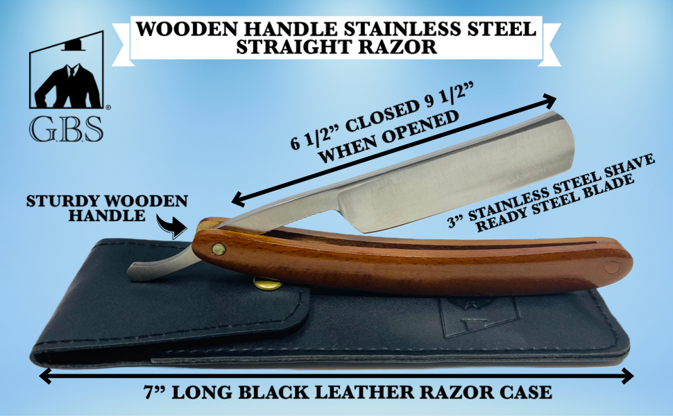 GENTS FINE GROOMING PRODUCTS - Wholesale Razor - Men's - Wood Stainless Steel Shaving Straight Razor (Black or Brown)1