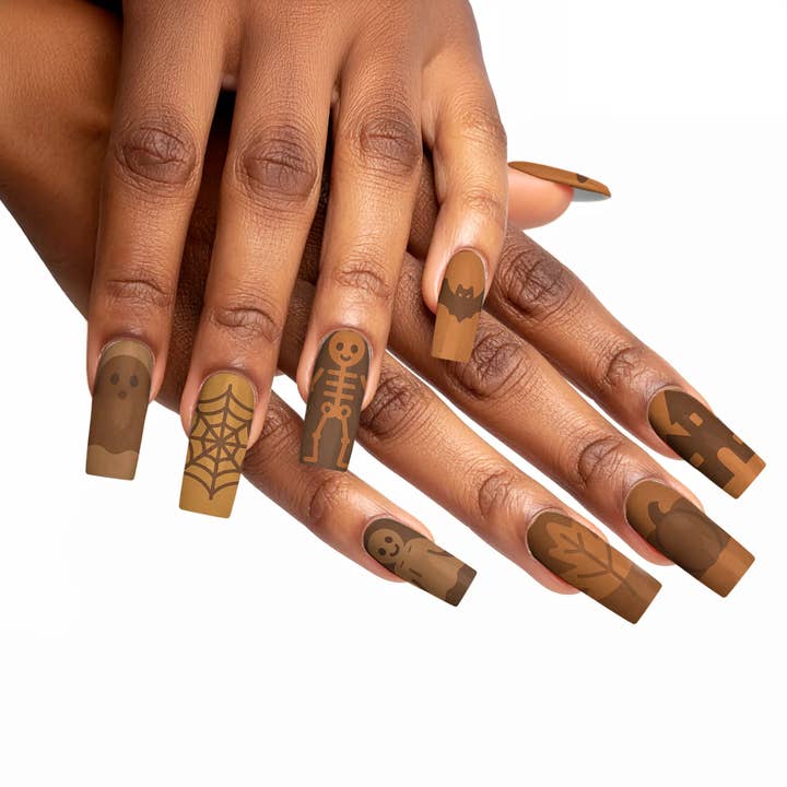 FYNE BODY - Wholesale Press-on/fake nails - Caramel Coven Brown Halloween Press-On Nails43