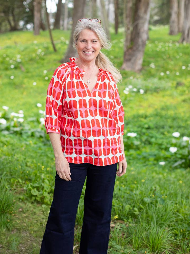 Lesley Evers - Wholesale Blouse - Women's - CAMILLE top Sausalito Pink0