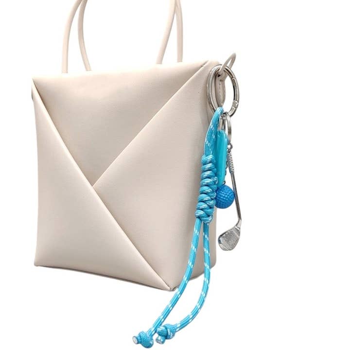 Golf Name Tag Braided Thread Key Chain / Bag Charm for wholesale by Madeline Love