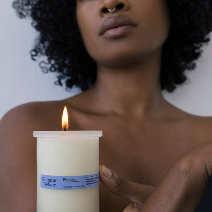 SUMMER SOLACE- Regenerative Tallow Beauty - Wholesale Jar/Filled Candle - Flora Iris – Orris & Palo Santo Candle, 6 oz5
