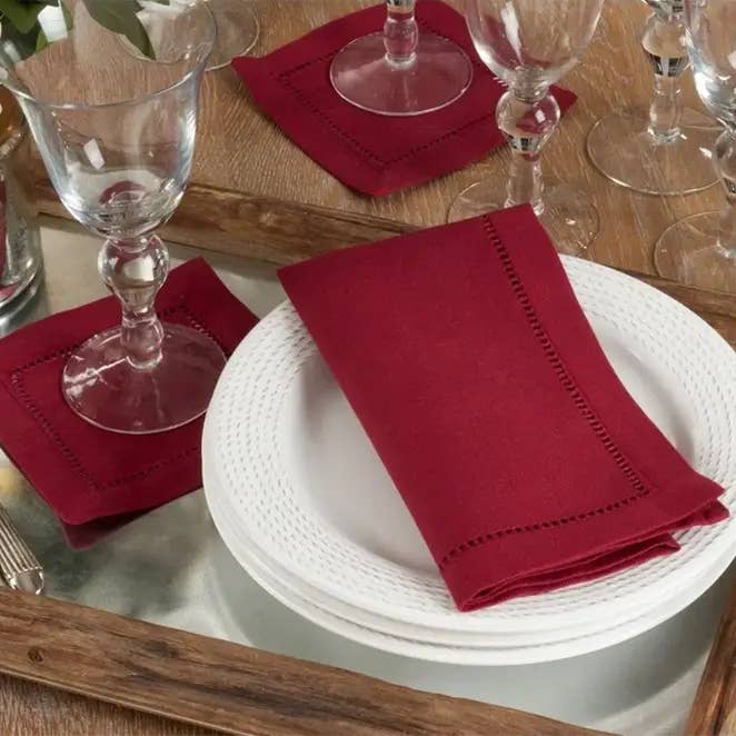 Fennco Styles - Wholesale Dinner & Cloth Napkin - Hemstitch Border 20-Inch Dinner Napkin4