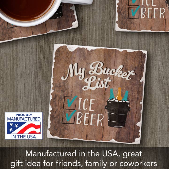 CounterArt/Highland Home/Thirstystone/CoasterStone - Wholesale Coasters - "Beer List" Single Absorbent Tumbled Tile Coaster1