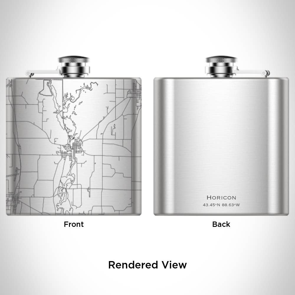 JACE.design - Wholesale Flask - Horicon WI Map Hip Flask1