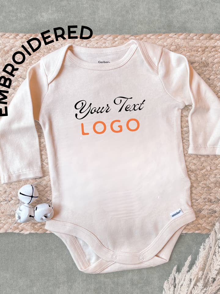 Custom Embroidered Baby Onesie Romper Bodysuit for wholesale by Ginger And Thread