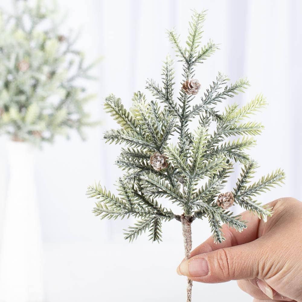 Factory Direct Craft – wholesale Konstgjord växt – 9,5-tums väderbeständig frostad konstgjord tallkvist2