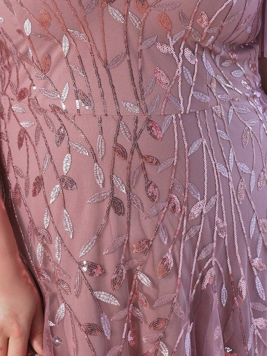 Ever-Pretty – Großhandel Abendkleid – Damen – Abendkleid in Übergröße mit tiefem V-Ausschnitt und Pailletten6