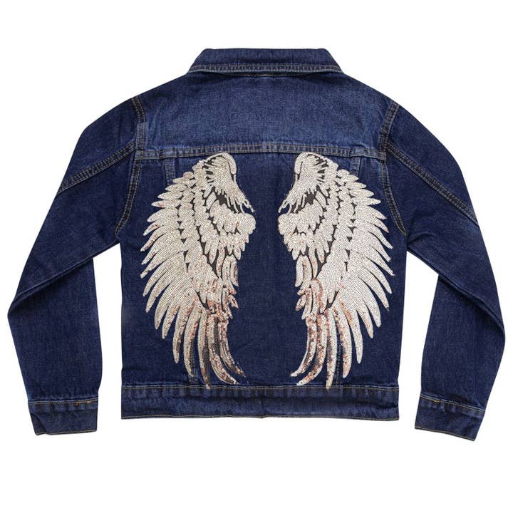 Jeansjacke Silver Wings für den Großhandel von Cat in the Hood