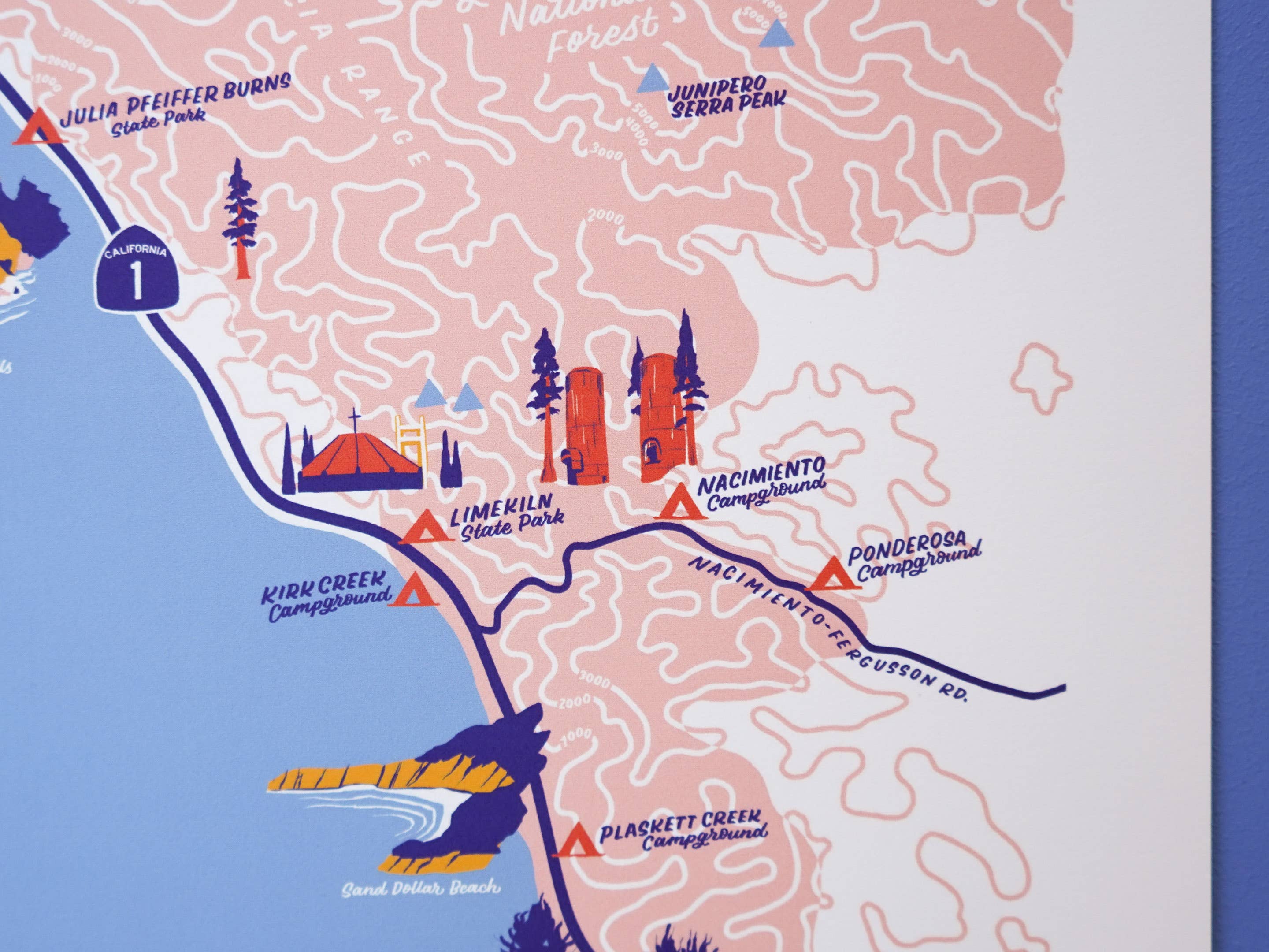 Little Known Goods - Wholesale Map - Big Sur California Map5