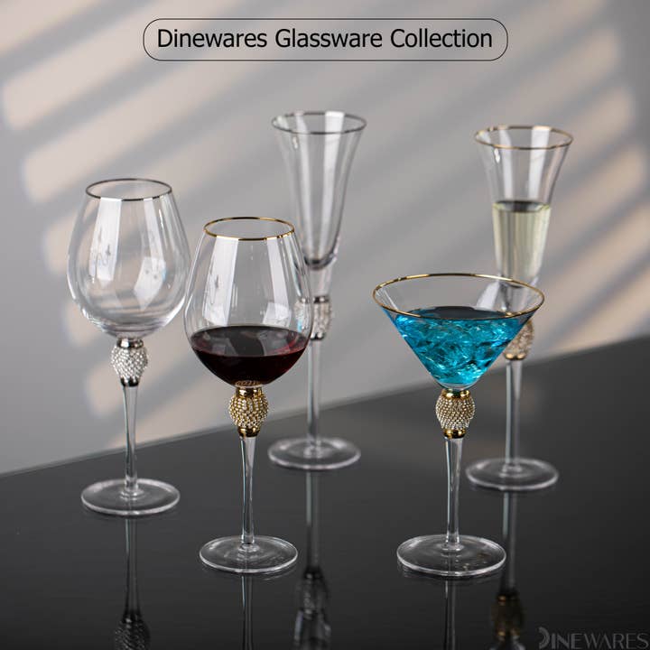 Quickway Imports – Großhandel Champagnerflöten – Kristall-Set Champagnergläser mit Diamant-Strass, 7 oz8
