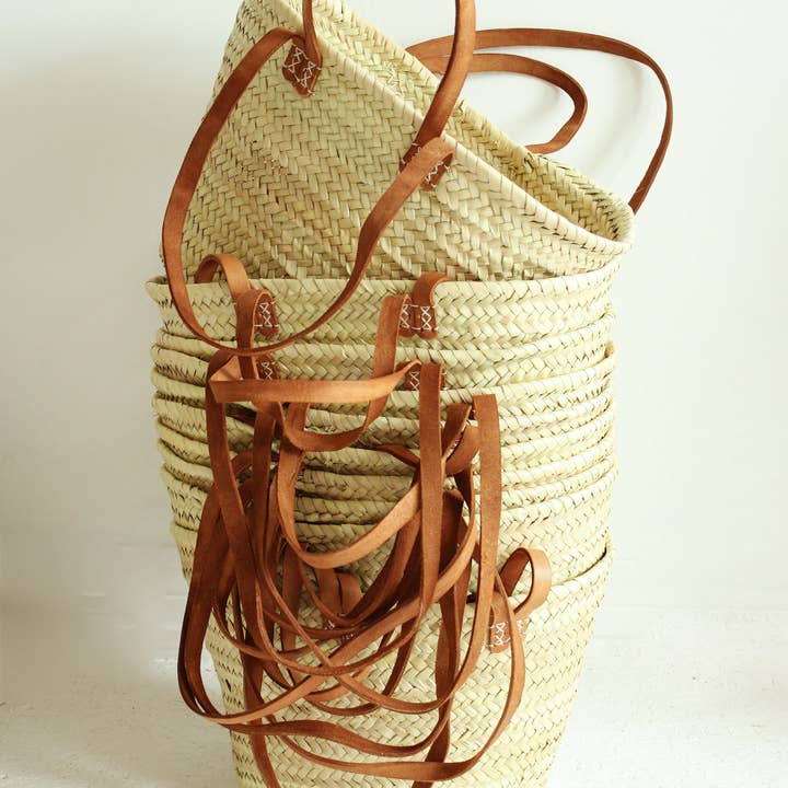DarKech - Wholesale Beach Bag - French Basket Tote Bag with Double Handles