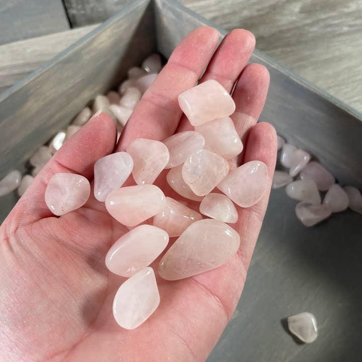 Rose Quartz Tumbled Stones – 1 lb Bulk Lot for Crystal Shops for wholesale by Keystone Crystals