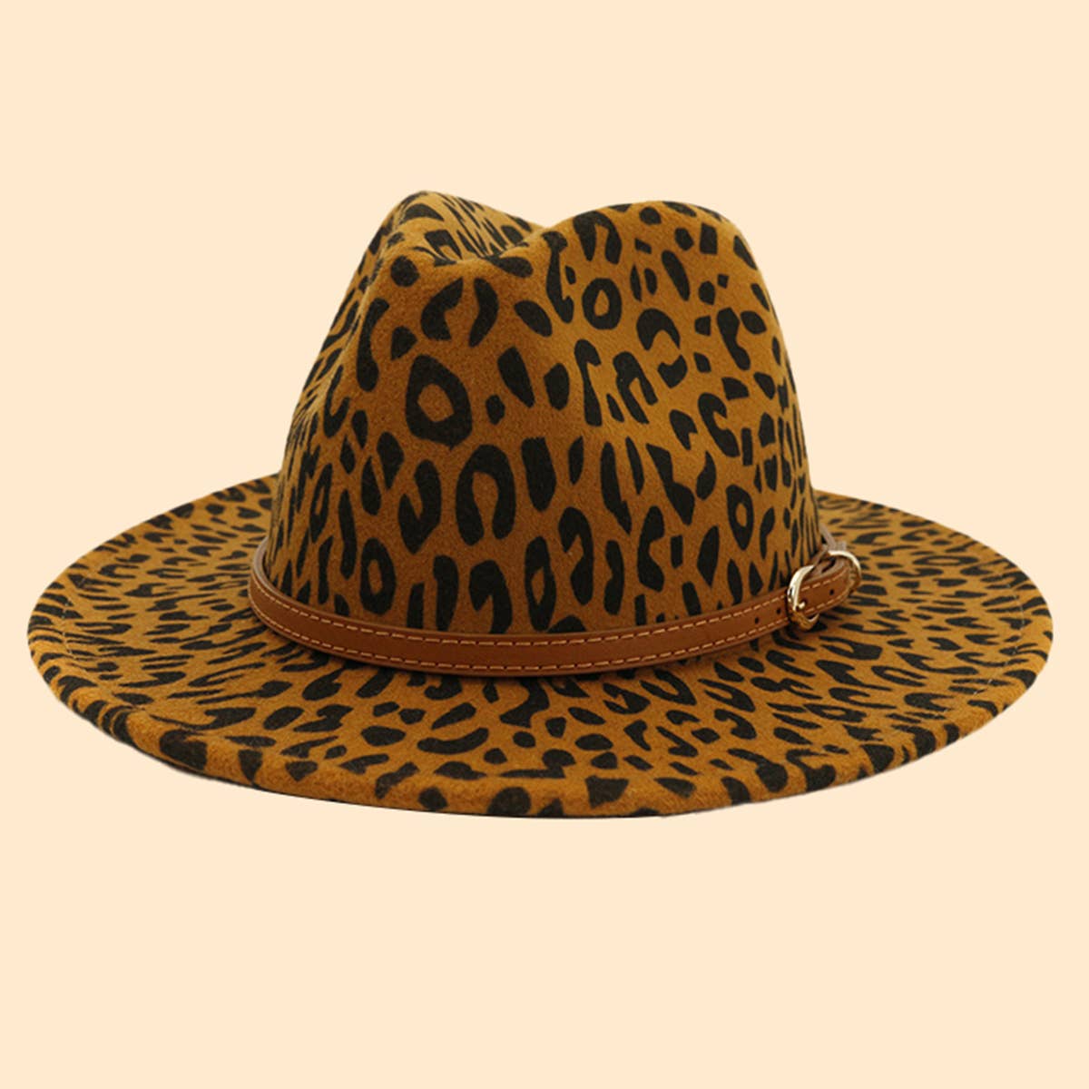 ACCITY - Wholesale Fedora - Women's - WOMEN WARM AND SIMPLE LEOPARD PANAMA HAT_CWAH07040