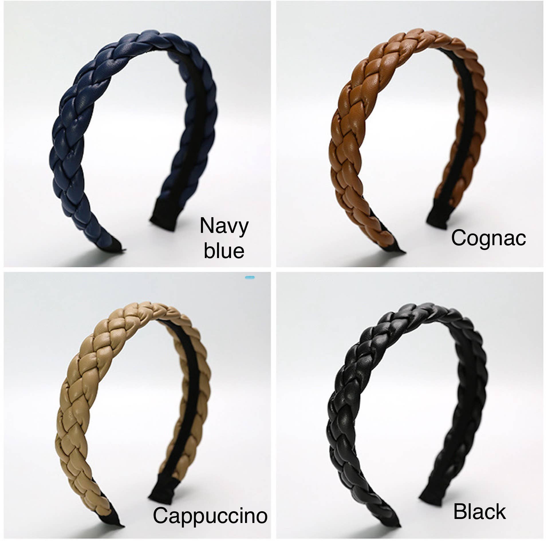 LanLivia - Wholesale Fashion Headband - Women's - Vintage style leather look braided headband-4 colours6
