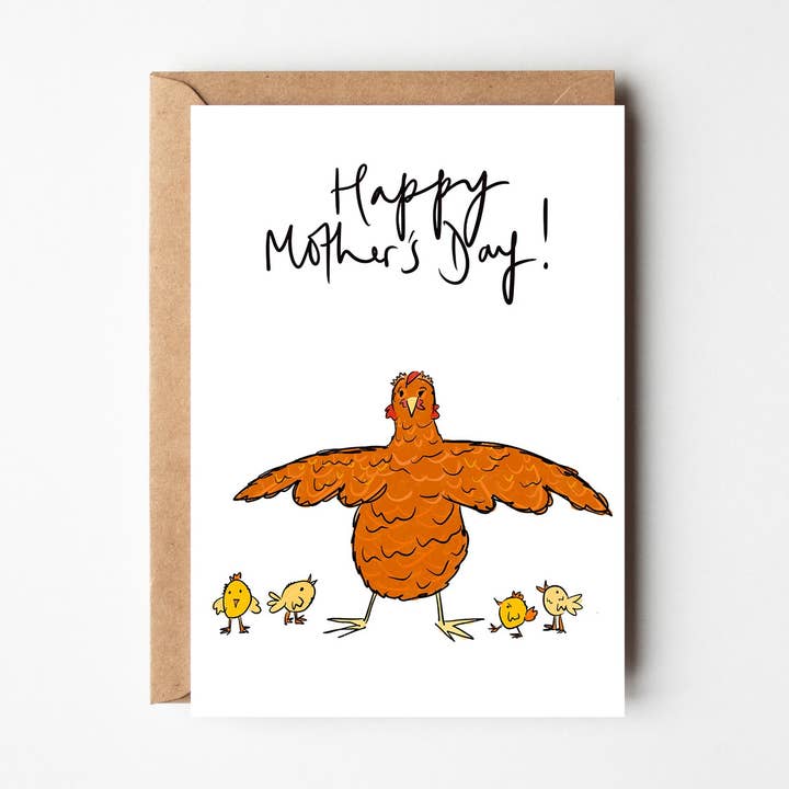 Mother Hen - Funny Mother's Day Animal Card for wholesale by Bellynam Studio