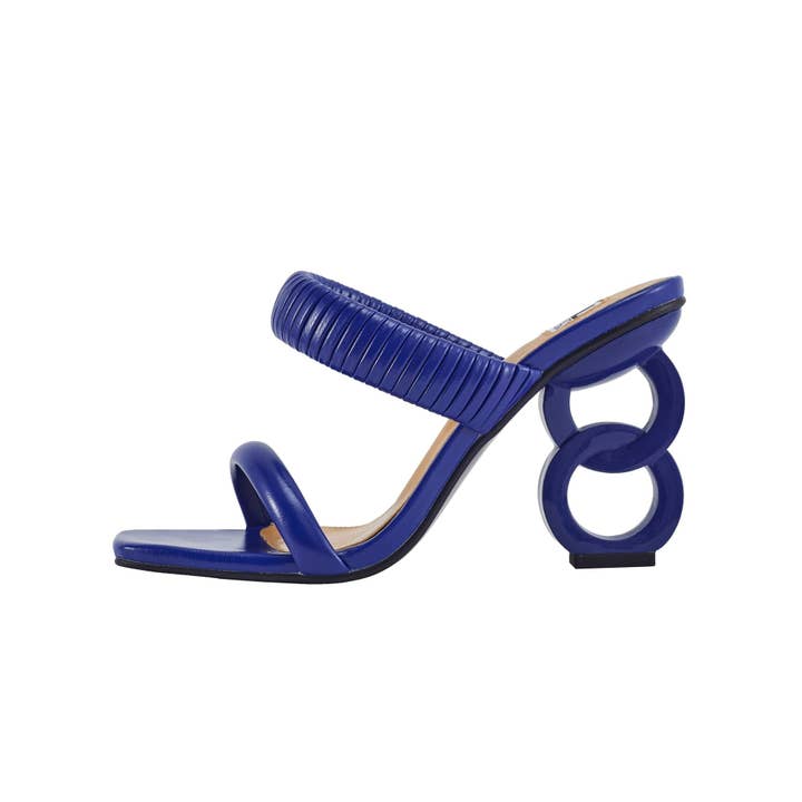 LADY COUTURE - Wholesale High Heels - Women's - Ninety Union RADDLE Metallic Heel Pleaded Two Band Slide