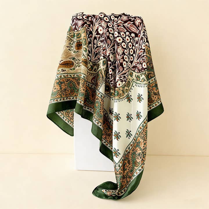 VINTAGE PAISLEY PATTERN SILK SCARF_CWASC03892 for wholesale by DOUBLJU