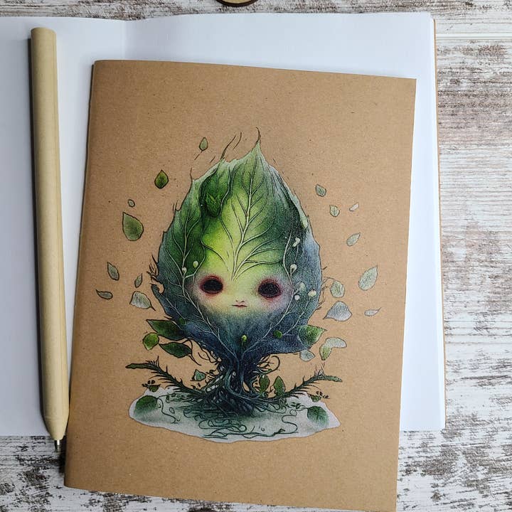 Forest Creature Leaf Sprout Journal Notebook for wholesale by Elemental Elements LLC