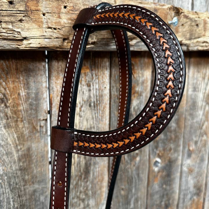 Rodeo Drive - Wholesale Horseback Riding Gear - Foxtail Two Tone One Ear Headstall / Bridle #243361