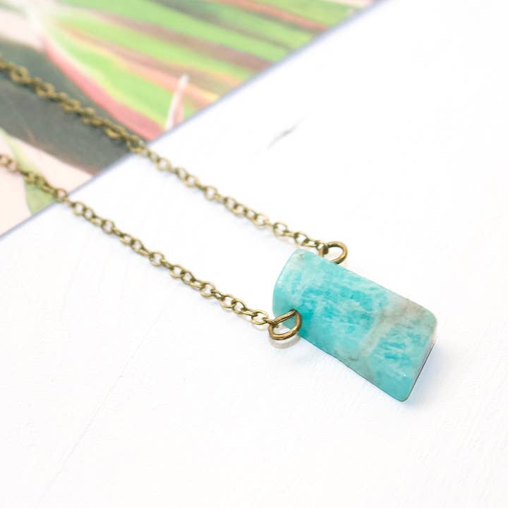 Amazonite Mini Slab halsband för wholesale av All the Tiny Pieces