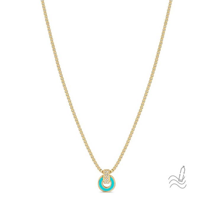 NEREIDA TURKIS CHIP MED ZIRKONER HALSKÆDE for engroshandel hos JASON HYDE