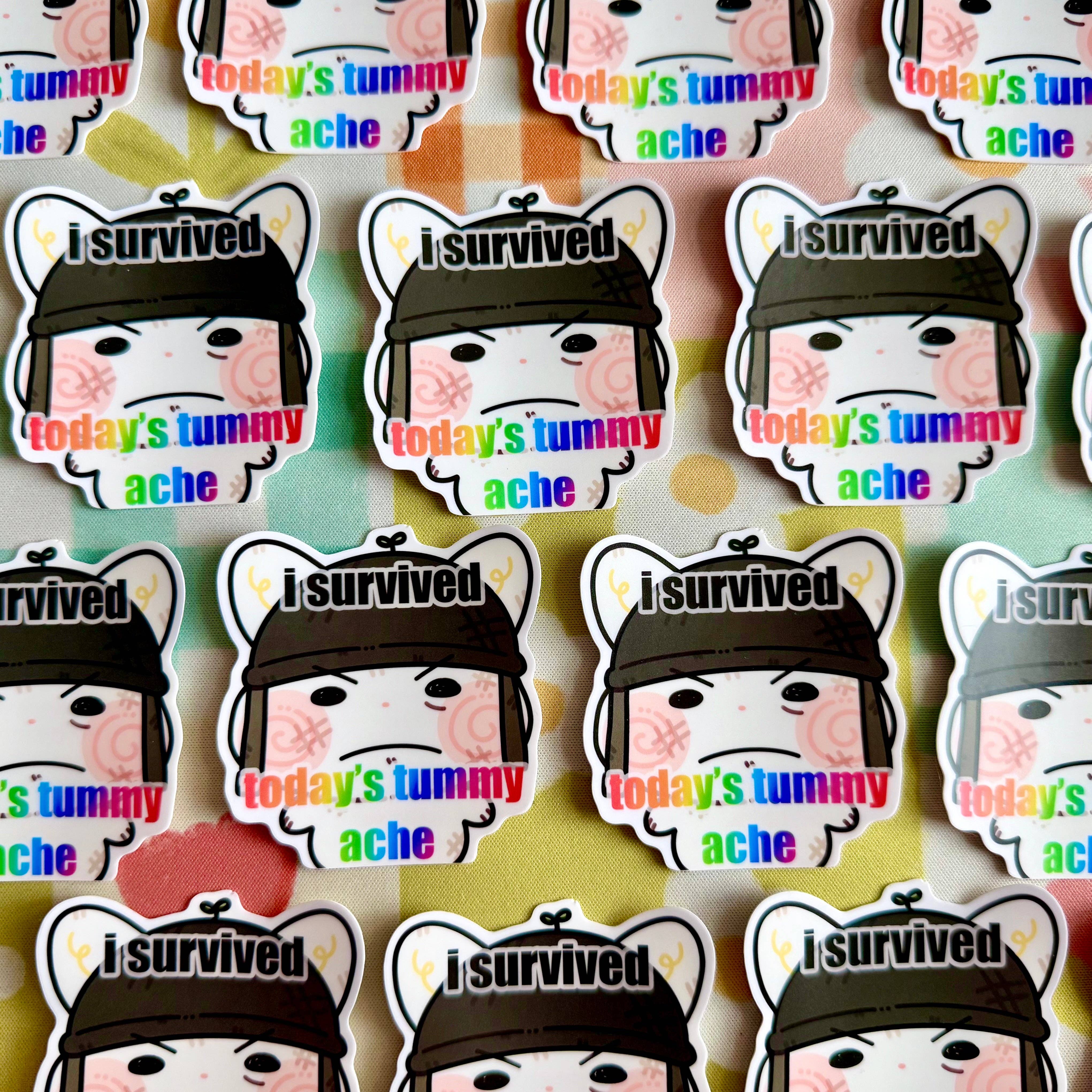 Cool Art Corner - Wholesale Sticker - I Survived Today’s Tummy Ache Sticker2