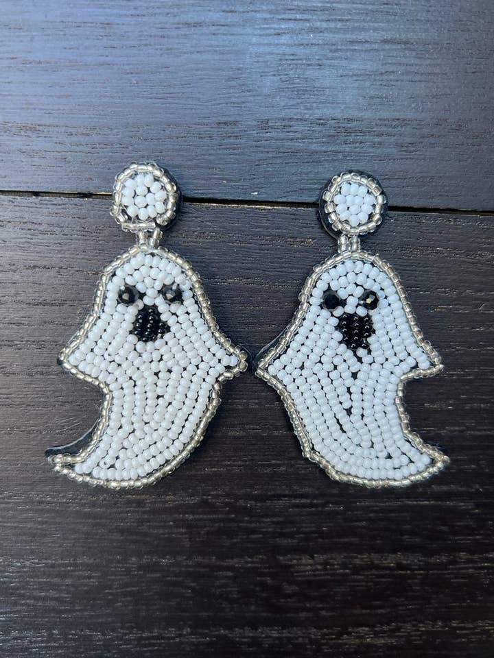 Boucles d'oreilles d'Halloween bijoux Fantôme bijoux de saison effrayante Bijoux perlés à thème Halloween Boucles d'oreilles pendantes en perles de rocaille Tendance mode automne Pour fête pour la vente par Galapagos Tagua