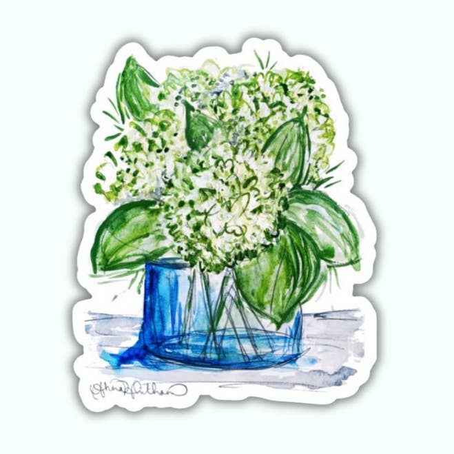 Hortensienstrauß-Aufkleber | Dekorativer Aufkleber | Lustig | Artsy für den Großhandel von Anna Whitham Co.