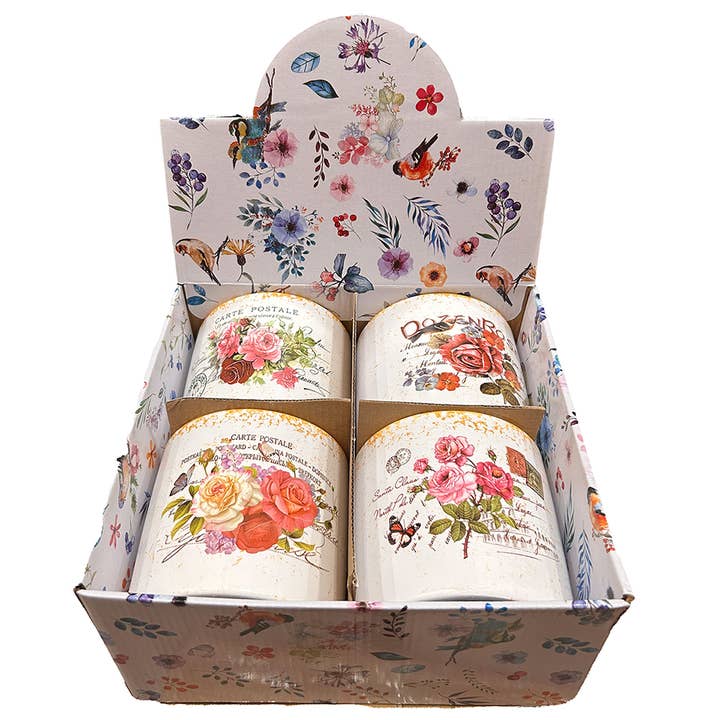 Texas Toy Distribution - Vente Pot - Cache-pots en céramique de 12 cm pour plantes, lot de 4, décoration intérieure