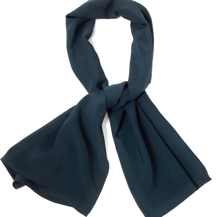 BRANDELIA – Großhandel Schal – Damen – Crepe-Seidenschal · Himmelblau (50 x 200 cm)4