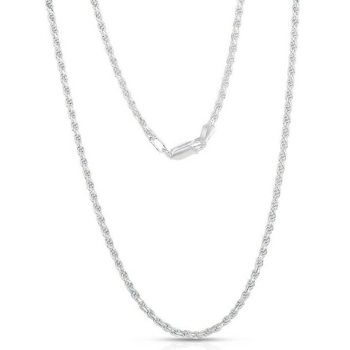 Sterling Silver Unisex 2.5MM Diamond Cut Rope Chain Necklace for wholesale by NYC Sterling